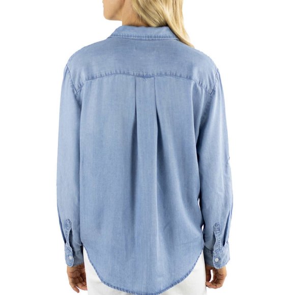 NWT Jach's New York Womens Long Sleeve Button Down Shirt Blue Size XS $65 3HL138 - Picture 2 of 4